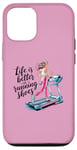 Coque pour iPhone 12/12 Pro Life is Better in Running Shoes Gym Workout Tapis de course