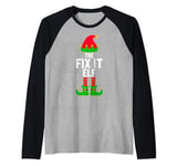 The Fix It Elf Christmas Party Matching Family Elf Raglan Baseball Tee
