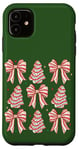 iPhone 11 Kelly Green Christmas Tree Cakes Coquette Ribbon Bow Cake Case