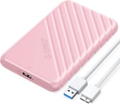 Boitier Disque Dur 2.5'', USB 3.0 Boitier Externe Disque 5Gbps pour SATA HDD et SSD de 2,5'' et 7/9.5 mm, accélération UASP, Trim, sans Outils(Rose)