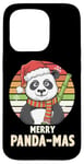 Coque pour iPhone 15 Pro Merry Panda Mas Funny Panda Noël 2024