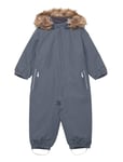 Color Kids Coverall W. Fake Fur Blå