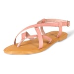 Amazon Essentials Sandales à Lanières Décontractées Femme, Rosé Grisé, 39.5 EU