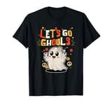 Lets Go Ghouls Retro Halloween Ghost Woman Toddler Girl T-Shirt