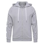 Moschino Mens Brand Tape Logo Grey Zip Hoodie Cotton - Size Medium