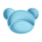 Vicloon Assiette à Ventouse pour Bébé,Vaisselle Silicone pour Bébé sans BPA Suction Plate pour Lave Vaisselle et au Micro Nndes, Ventouse avec Antidérapante (Bleu Clair)