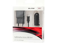 Blow And Mains Charger Set, 2.1A, Microusb Cable, Black (75-863 #)