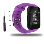 Watchband for Garmin Forerunner 35 GPS Running Watch, Replacement Accessories Strap Band Silicone Adjustable Wristband Bracelet with Screw Mount Tools for Garmin Forerunner35 Smartwatch (Purple)