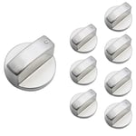 8 PCS Metal Silver Gas Stove Cooker Knobs Cooking  Control Locks J9X4