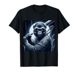 Japanese Macaque Shirt Monkey Portrait Baseball Bat Ape Face T-Shirt