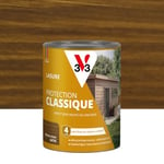 V33 Lasure Bois extérieur Chêne moyen - Protection Classique 4 ans - Protège du grisaillement - Direct bois neufs ou anciens - Texture anti-goutte - 0,75L