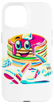 Coque pour iPhone 15 Colorée Pop Art Crêpe Petit déjeuner Crêpes