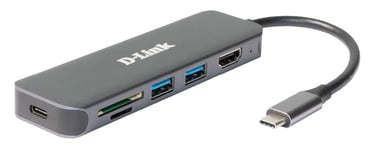 D-LINK 6-in-1 USB-C Hub with HDMI/Card Reader/Power Delivery