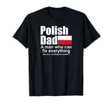 Mens Polish Dad Definition Tee Poland Flag Fathers Day Tee T-Shirt