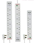 Surge Protected 4,6 Way Extension Lead Gang Multi Plug Socket with 2.4A Dual USB (4Way 2Mt)