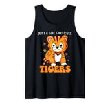 Funny Tiger Girl Design Kids Women Mom Tiger Love Wildlife Tank Top