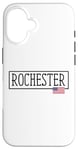 Coque pour iPhone 16 Rochester City Drapeau USA Voyage US Amérique Femmes Hommes