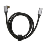 USB C till USB C 3.1 Gen 2 Kabel Rät Vinkel 90 Grader Hane till Hona 100W 20V 5A Laddning 4K 60Hz Höghastighets 10Gbps Kabel 1m