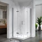 ATÉA Cabine de douche H 180 cm porte pliante pivotante en verre 6 mm transparent 80 x 100 cm