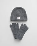 Gant Mens Beanie & Gloves Gift Set - Charcoal - One Size