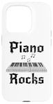 Coque pour iPhone 15 Pro Piano Rocks, pianiste musicien rock Goth