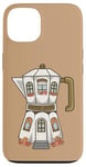 iPhone 13 Coffee House in a Stovetop Espresso Maker, Cute Illustration Case