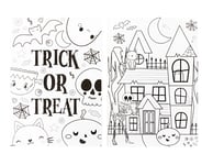 A4 Halloween Colouring Posters - Spooky Trick or Treat Activity Pencil Pen Gift