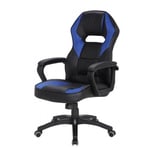 Mobili Rebecca® Fauteuil Gamer Siège de Direction Noir Bleu Nylon Simili-Cuir