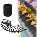 Grillage gouttière, 6 m de long, plastique, protection anti-feuilles mortes, 15 cm de large, pratique, noir - Relaxdays