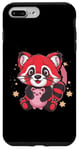 Coque pour iPhone 7 Plus/8 Plus Panda kawaii rouge avec tirelire