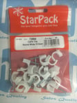 20 White Round Cable Clips 1cm Fixing Nails Tool Office Phone TV Electrical Lead