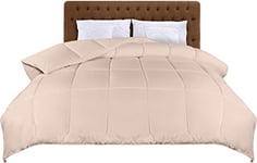 Utopia Bedding Couette 220 x 240 cm, Couette légère avec Rembourrage en Polyester pour 4 Saisons, Microfibre Couette 2 Personnes (Beige)