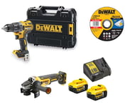 Pack 2 outils 18V XR (DCD791/DCG405) + 25 disques à tronçonner (DT43906) + 2 batteries 5.0Ah + chargeur + TSTAK - DEWALT - DCK2020P2T/DT43906