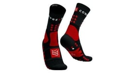 Chaussettes compressport hiking socks noir rouge blanc