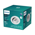 Philips Spot LED encastrable ABROSA, intensité variable, 9W, Blanc