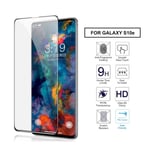 2-Pack Galaxy S10 Plus HD Skärmskydd Kolfiber Härdat Glas svart