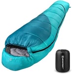 Bessport Sac de Couchage Momie 0°C Température Extrême,Sac de Couchage Adulte Compact 3-4 Saison Ultra-Léger Convient pour l'extérieur, la randonnée