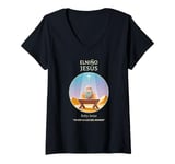 Womens Baby Jesus Nativity - Light of the World | El Niño Jesús V-Neck T-Shirt