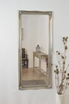 Full Length Antique Silver Dressing/Hall Mirror complete with Premium Quality Pilkington's Glass - Large Size: 66inches x 30inches (168cm x 77cm)