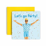 Huxters Birthday Cards for Men – Card for Him Ken Barbie Special Friend Happy Birthday Card for Birthday, Friend Birthday Card with Lovely Green Envelope – Funny Birthday Card (Let's Party)