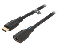 Cable HDMI 2.1 femelle HDMI prise male 4K 3D UHD 1m - Noir