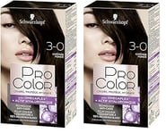 Schwarzkopf - Pro Color - Coloration Permanente Cheveux - Anti-Casse - Technologie Oméga Plex - Tenue Extra Longue Durée - Châtain Foncé 3.0, 1 Unité (Lot de 2)