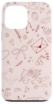 Coque pour iPhone 13 Pro Max Esthétique Mignon Preppy Collage Coquette Rose