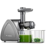 AOBOSI Cold Press Juicer Machines with Reverse Function, Slow Masticating Juicer with Quiet Motor, High Juice Yield, Juice Cup Baffle & Brush for Easy Clean, Bright Grey