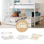 Lit Superposé Enfant 2 Matelas 90 140 x200 Mezzanine Tiroir Lattes Homestyle4u