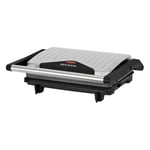 BECKEN Appareil à sandwich, Grill presse panini, compact, 750W, Plaques antiadhésives et amovibles 23 x 14,5 cm, poids 1,33 kg, Inox/Noir - BCG5160