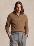 Polo Ralph Lauren Waffle Knit Zip Neck Sweater, Hunter Navy