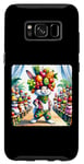 Coque pour Galaxy S8 Lapin dans un chapeau de fruits concours entouré d'animaux. Pâques