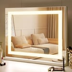 FENCHILIN Miroir de Maquillage avec éclairage LED - Miroir Hollywood avec éclairage à intensité Variable - USB - avec Interrupteur Tactile - Grossissement x 10-58 x 46 cm - Miroir avec éclairage