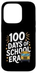 Coque pour iPhone 14 Pro 100 Days of School Era Graphique bus scolaire vintage